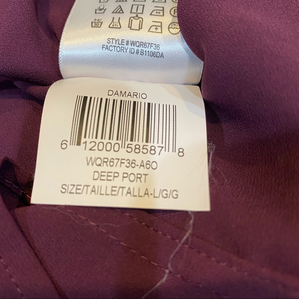 BCBGMaxazria Long Sleeve DaMario Mini Dress w Front Neck Sash in Berry - Picture 10 of 11